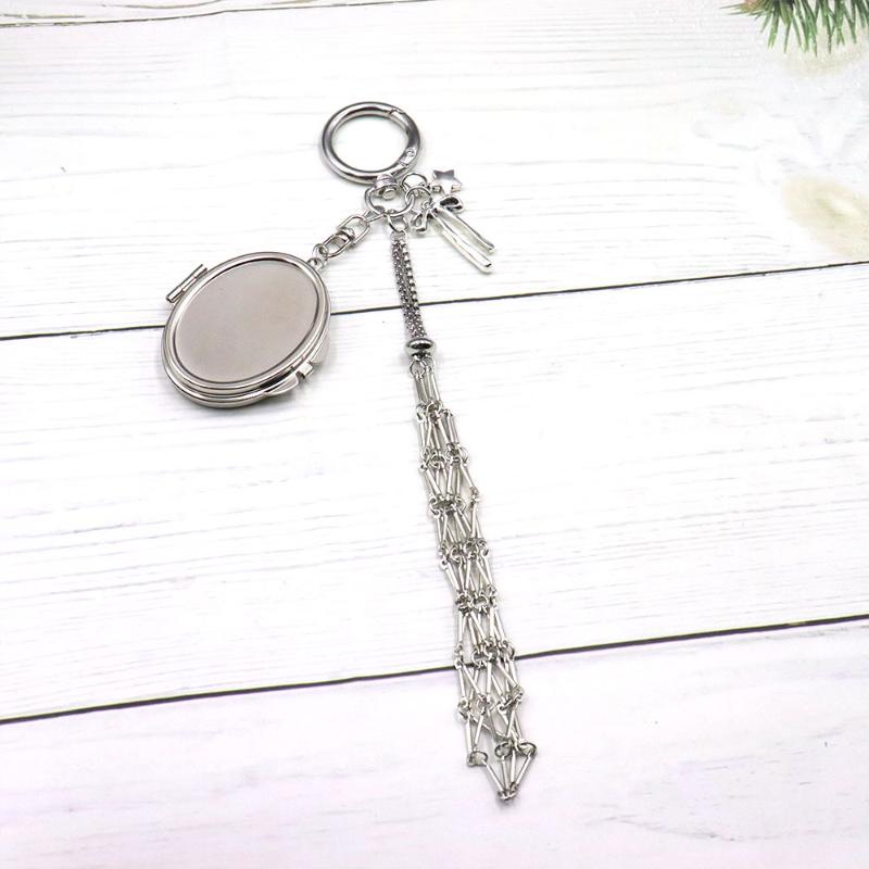 Metal Net Pocket Lipstick Bag Keyring Portable Lip Balm Keyring Holder Lipsticks Protective Cover Mirror Keyring Bag Charm Decor