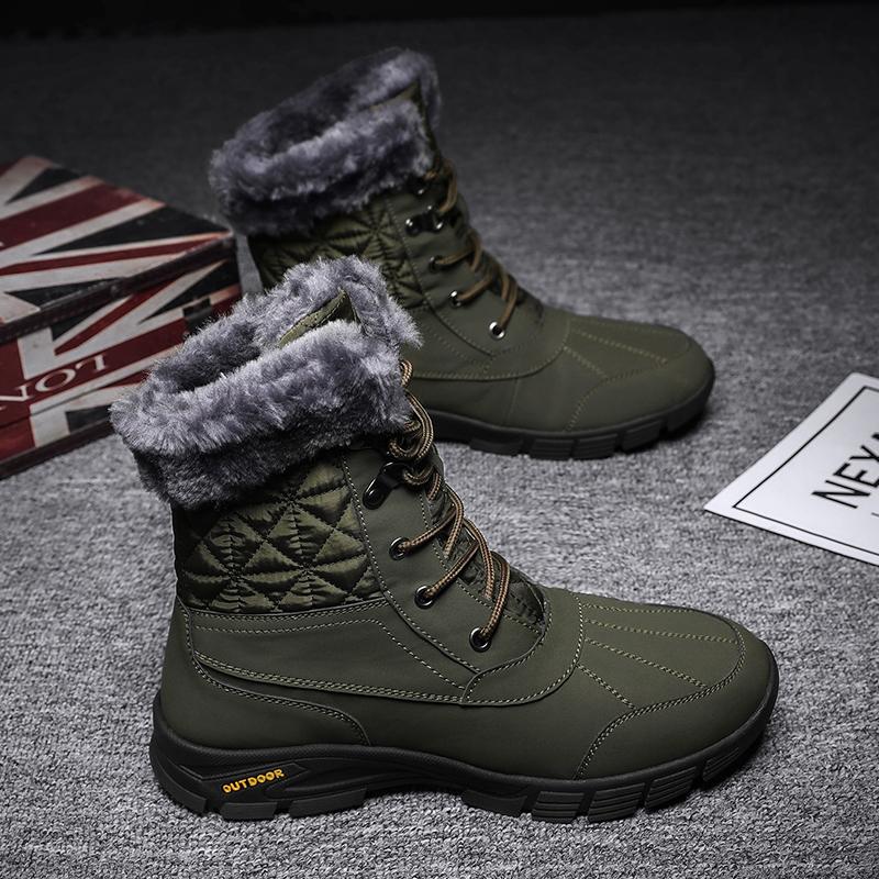 

Зимние ботинки Противоскользящие Износостойкие Уличные T Сноубутсы Высокие Хлопковые ботинки Мужские зимние ботинки 47 зелёный
