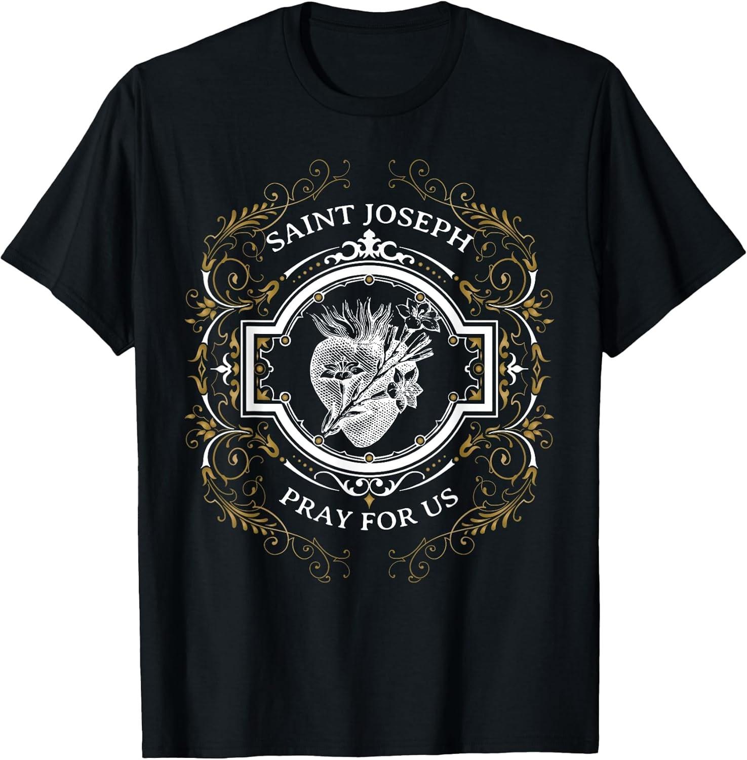 St Joseph Consecration Most Chaste Heart Catholic Saint Cotton Tee - MADE IN USA S