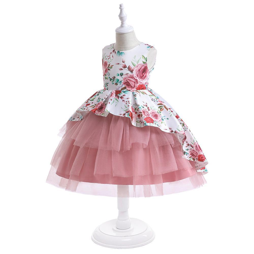 Pegeant Sequined Backless Kids Dresses for Girls Wedding Party Princess Dresses Baby Girls First Communion Layered Tutu Dresses
