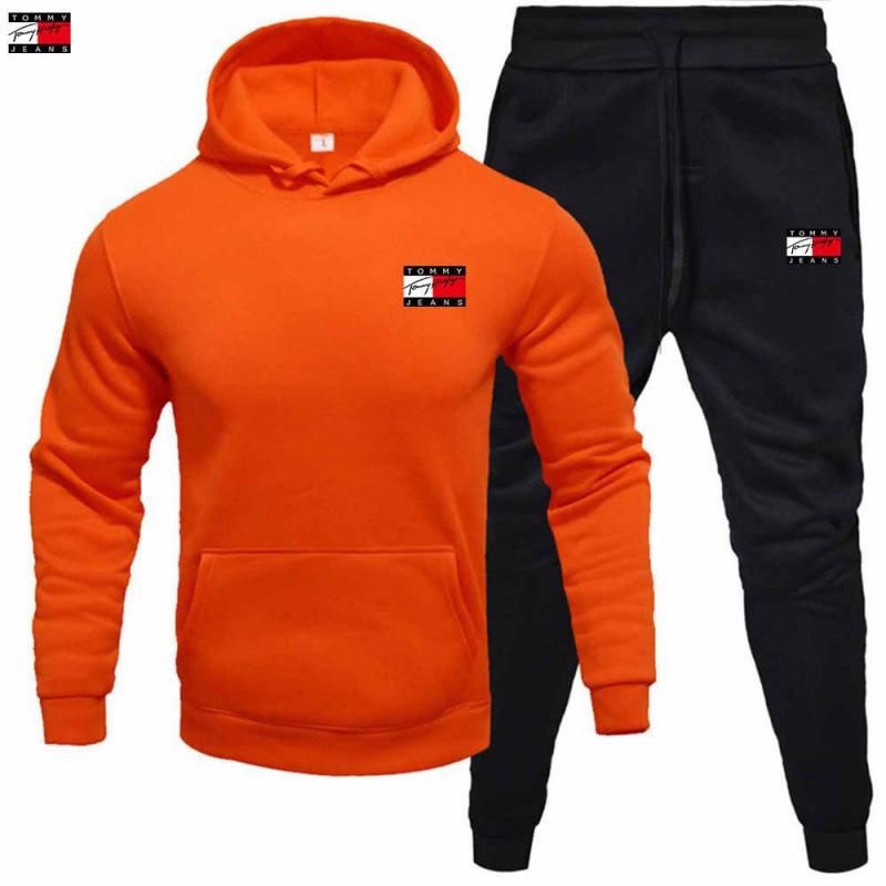 Men's Fleece Hooded Pullover & Sweatshirt Set - Autumn/Winter Casual Sportswear