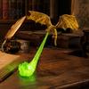 Unique Gift for Fantasy Fans 3D Printed Fire-Breathing Dragon Shelf Decor, Flying Nook Bookshelf Light, Black Design Mythology Theme Room Decor