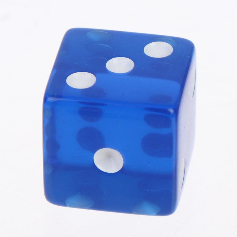 Acrylic Dice 10Pcs Transparent Color Square Corner White Dot Small Size Portable Dice for Travel Camping Outdoor Board Game Activities