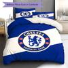Soccer Chelsea F C Pattern Bedding Set Quilt Cover Pillowcase Home Decor Gift (1 * Duvet Cover + 2 * Pillowcase, Without Core)