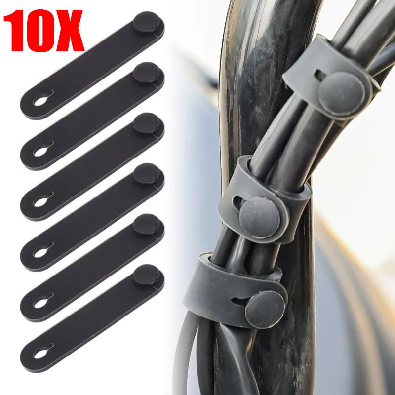 10Pcs Motorcycle Rubber Frame Securing Cable Wiring Harness Power Cord Tie Clutch Line Brake Cable Ties Elastic Fix Accessories