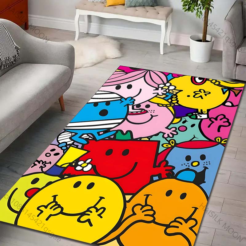 Cartoon Character Smiling Face Pattern Carpet for Living Room Bedroom Bathroom Mat Creative Doormat Sofa Home Decor for Gifts