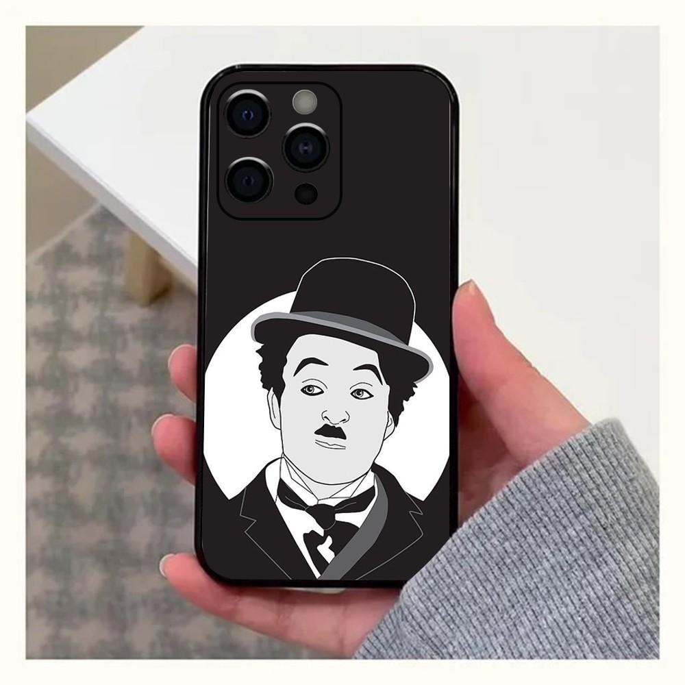 Funny Charlie Chaplin Phone Case For Apple iPhone 15,14,13,12,11,Pro,X,XS,Max,XR,Plus,Mini Soft Black Cover