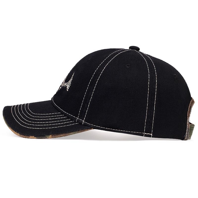 Embroidered fishbone baseball cap, summer outdoor sports sun protection cap, sun visor cap, casual duckbill cap