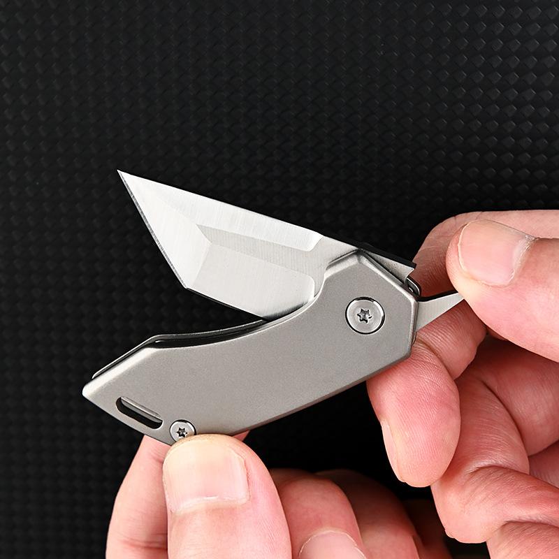 NEW Titanium Alloy Folding Knife D2 Blade Outdoor Camping Unboxing Portable High Hardness Kitchen Folding Knife