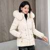 Damen Winter Warme Parkas Kurz Gepolstert Pelzkragen Mit Kapuze Oberbekleidung Oberteile