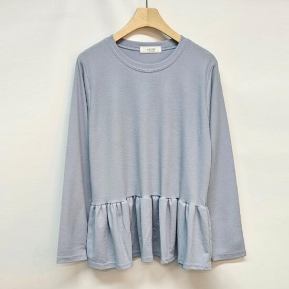 Shop Women S Korean Made Round FriLl Hem lS Tee Sky Blue Ll wSh 4829