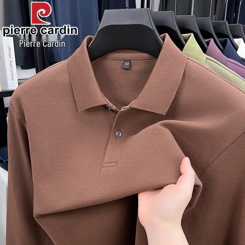 Pierre Cardin Men's 100% Cotton Spring Long-Sleeve Polo Shirt