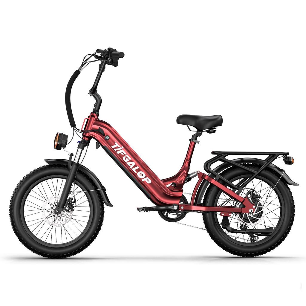 TIFGALOP XC20 All-Terrain Electric Bicycle 48V20AH Battery 500W Motor 20 Inch Fat Tires City Commuting E-Bike With Tow Seat