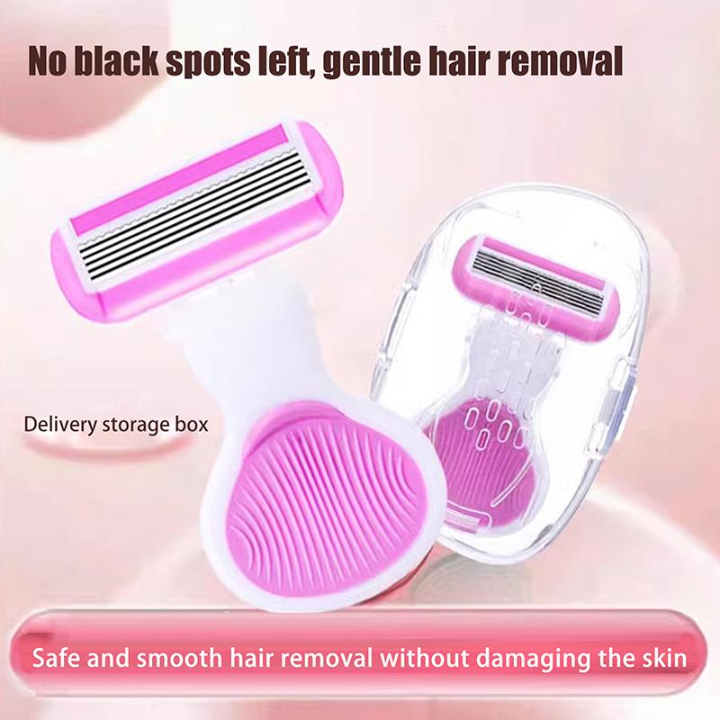 Damen Rasierhobel 1 Stück Edelstahl Manuelle Bartrasierklingen Körperhaare Bikini Achselhöhle Oberschenkel Rasierer Tragbare Rasur