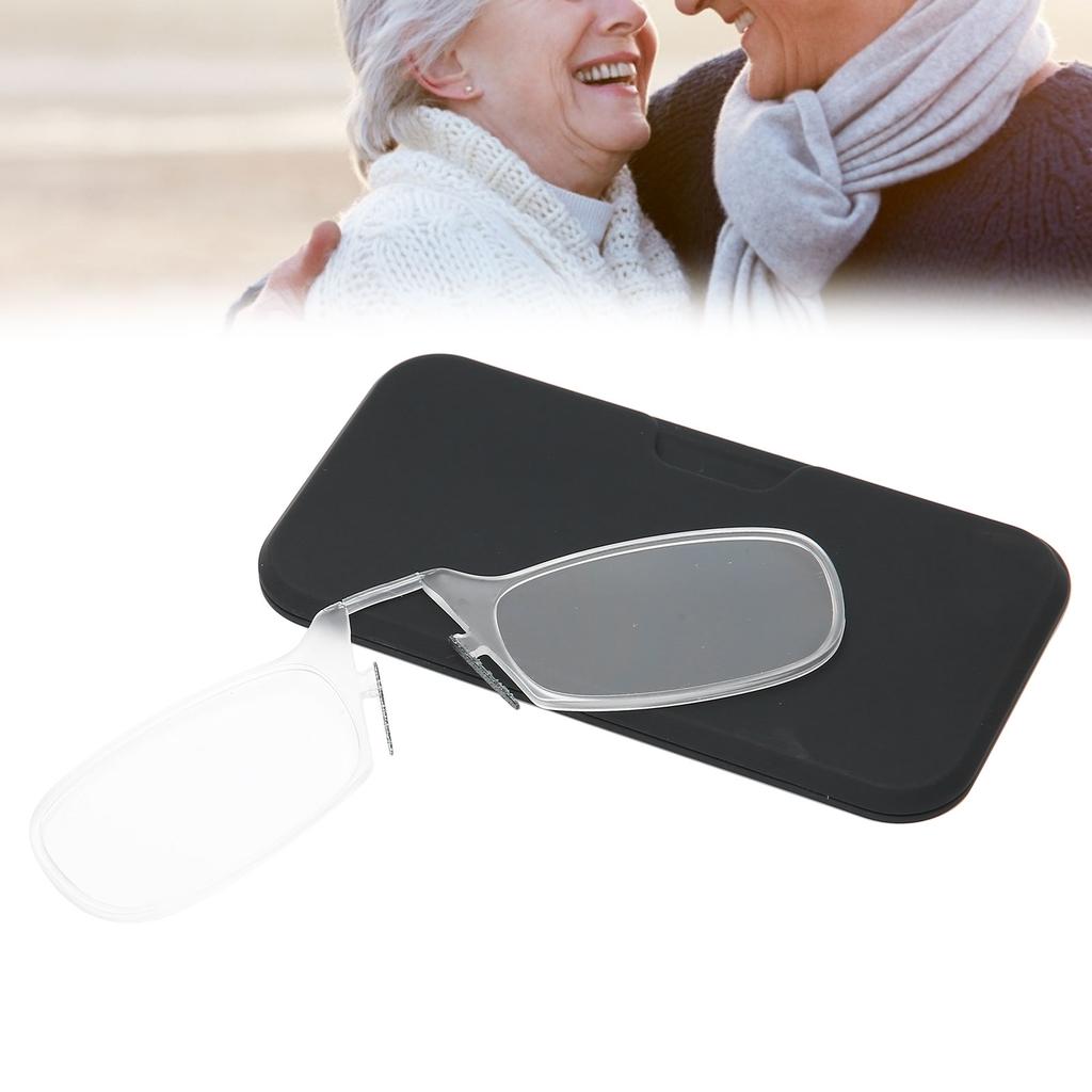 Portable Pince Nez Reading Glasses Elderly Stylish Clamp Nose Presbyopic Glasses