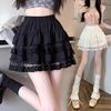 Women's High Waist White Lace Ballet Style A-line Midi Skirt