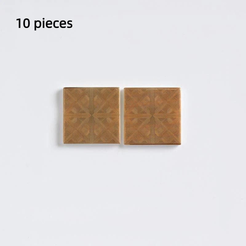10Pcs 1:12 Dollhouse Furniture Simulation Square Floor Decoration Splicing Wooden Floor Diy Educational Pretend Play Toy