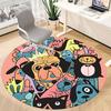 1pc Pug Party Office Round Area Rug,  Mat Suitable ForOffice, Under Office Chairs Bedroom Living Room Home Decor, Room Deco