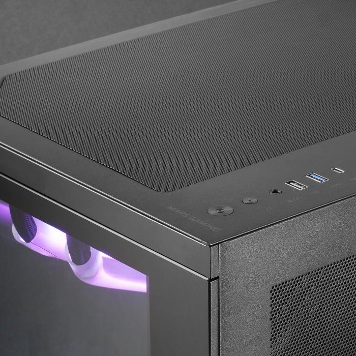 Boîtier atx - mars gaming - mc-3tcore - triple verre trempé - double chambre - noir