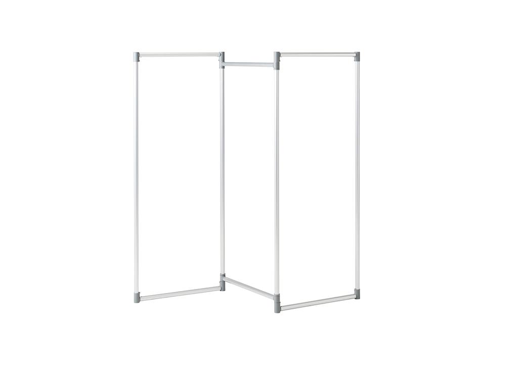 Pearl Metal Folding Clothes Indoor Clothes Drying Rack with Stand and Wide X Deep X Lightweight and Dryer, Hangers, 3-Row, 158.5cm 3.2cm 135.5cm High,