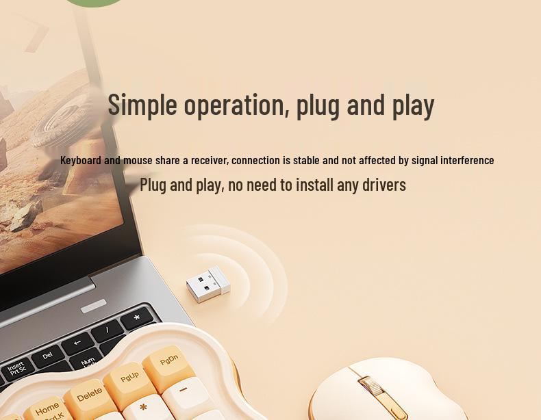 BOW Hangshi MK98 Wireless Keyboard & Mouse Combo - Mechanical Feel, Aesthetic Design for Office & Laptop/Desktop.