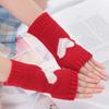 Knitted Half Finger Gloves Women's Warm Soft Winter Mittens for Girl Guantes Y2K Sleeve Girls Lolita Goth Fingerless Gloves