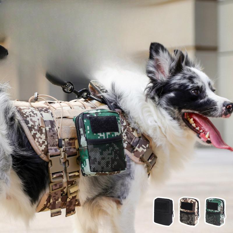 1PC Tactical Dog Self-backpack, Medium and Large-sized Dog Outdoor Travel Portable Self-backpack Training Bag Velcro Tactical Backpack