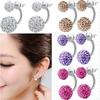 1 Pair Silver Plated Crystal Ball Earrings, Exquisite And Versatile Fashion Earrings And Ear Accessories With A Rear Hanging Design