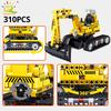HUIQIBAO Engineering Truck Tech Building Block City Construction Toy For Children Boy Adults Excavator Bulldozer Crane Car Brick