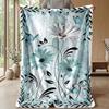 Floral Art with Butterflies Theme blanket Lightweight Warm Flannel Blanket Decorative Throw Blanket for Home Decoration