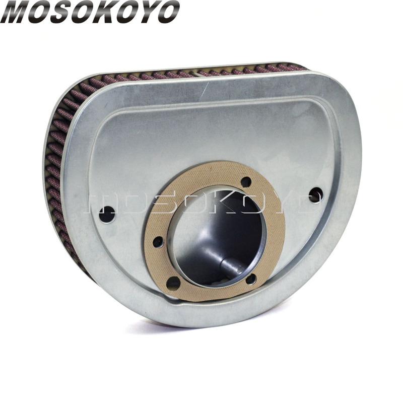Red Blue Motorcycle Air Filter High-Flow Air Cleaner Intake for Harley FXSB FLST FXST FXD Softail Dyna Fat Boy Fat Bob 2007-2015