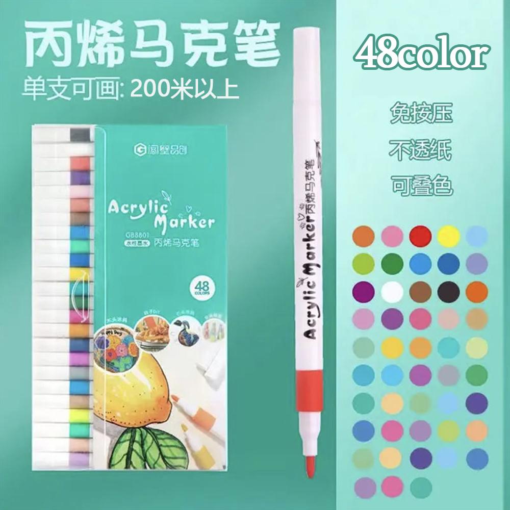 12-60 Farben Acrylmarker Stifte Set Farbe Kunstmarker Weiche Spitze Stifte für Kinder Stein Farbe Keramik Glas Holz Stoff Malerei