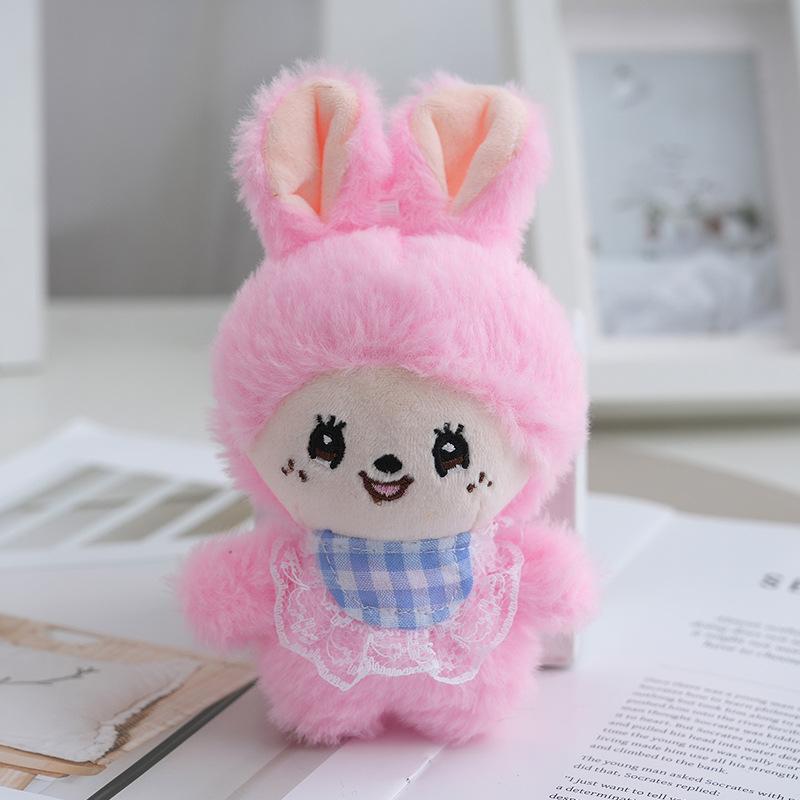 15cm Plush Adorable Monkey Doll Keychain In Brown Deep Pink Light Pink And Colors Purple