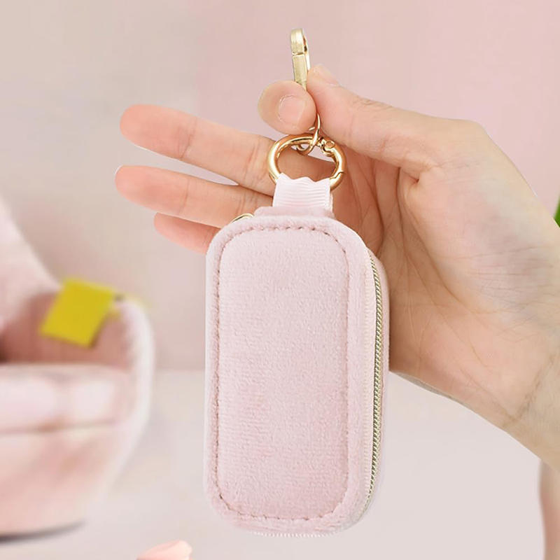 1pc Mini Travel Jewelry Box Ring Zipper Velvet Storage Case Small Jewellery Packaging USB Storage Box on Business Trip