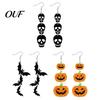 Fashionable Lightweight Earrings for Women 1 Pair Halloween Women, Acrylic Gothic Dangle Earrings, Theme Jewelry Friends Spooky Bat Pumpkin
