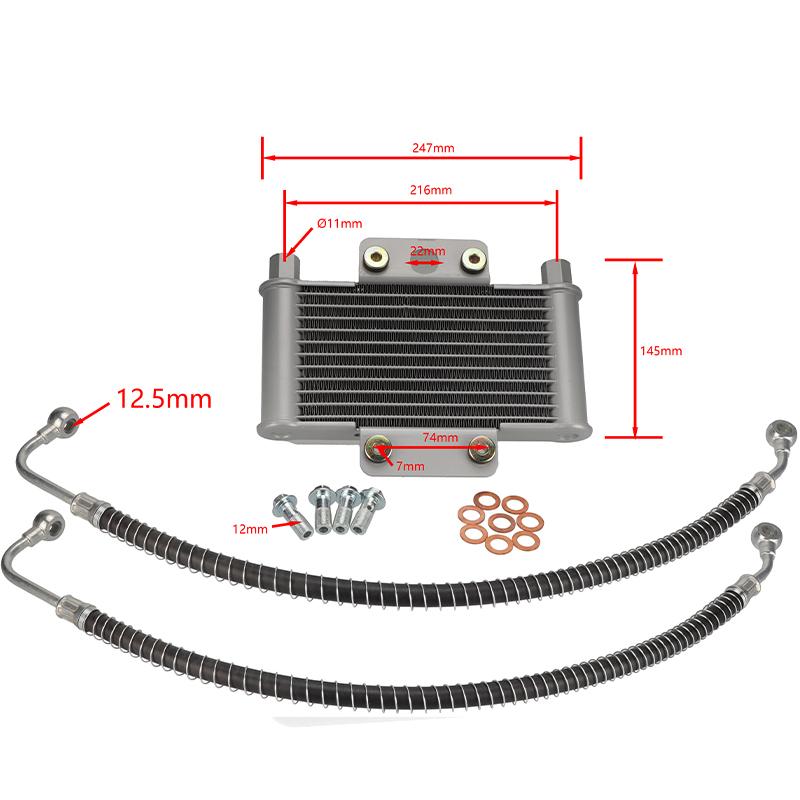 Motorcycle Oil Cooler Oil Radiator Kit For 110 125 140cc Dirt Bike Pit Bike Honda Yamaha Kawasaki SUZUKI Motocross Accessories