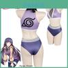 Traje Cosplay de Roupa de Banho Naruto Inspirado em Hyuga Hinata Com Tecido de Poliéster Roxo