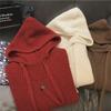 Men's Knitted Hooded Sweater: Autumn & Winter Casual Hong Kong Style, Long-Sleeved Solid Color Top