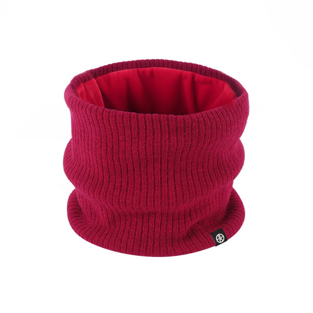 

Winter knitted scarf pullover solid color versatile outdoor warm turtleneck wool cold-proof double-layer velvet neck protection scarf average size (26cm * 20cm)