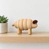 Solid Beech Wood Sheep Figurine Hand-Crafted for Mantel, Child's Room