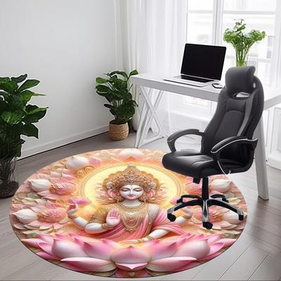1pc Lotus Statue Chair Carpet for Office Non-Slip Mat for Office - Decorative Floor Mat Yy251030209
