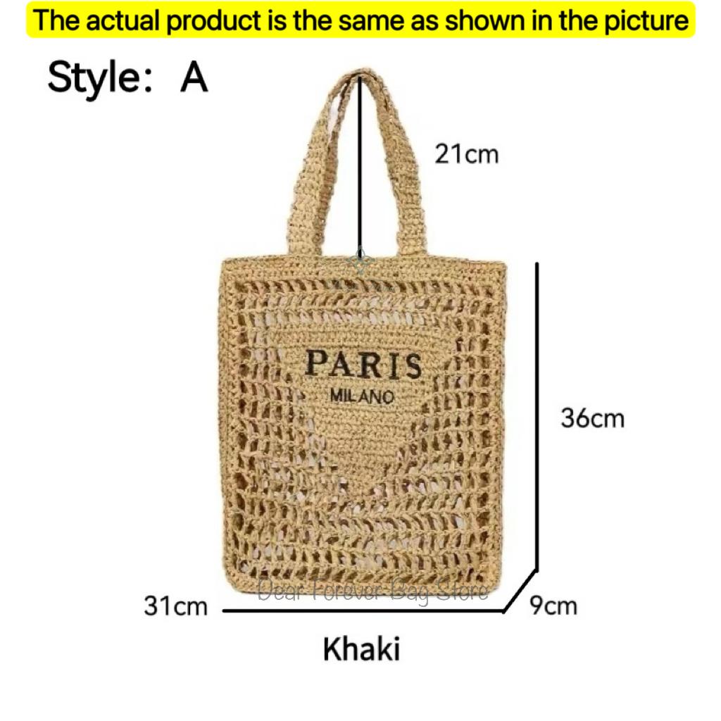 

Women Vacation Fashion Summer Beach Straw Knitting Shoulder Bag Hollow Out Handwoven Handbag Portable Large Capacity Casual Tote