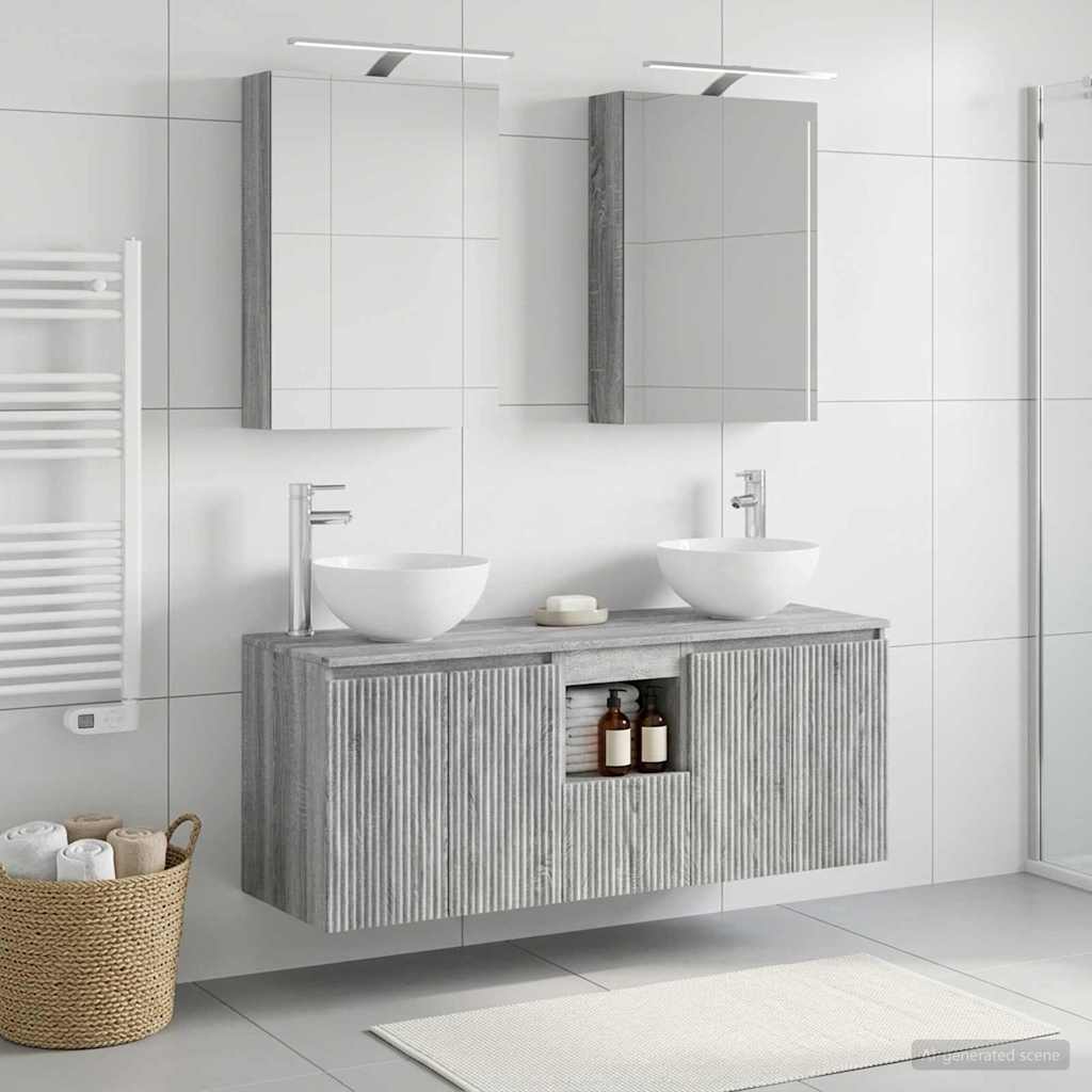Bathroom Cabinet Set 5 Pcs Grey Sonoma 50 X 14.5 X 70 Cm