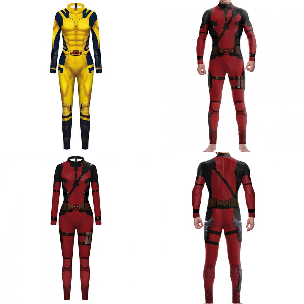 Marvel Deadpool And Wolverine Cosplay Jumpsuit With 3d Digital Print For Halloween Anime Role Play