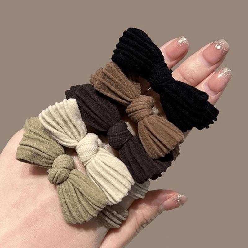 10 Stück Kaffeefarbene Schleife Haargummis, Lässige Minimalistische Tägliche Haaraccessoires Für Frauen, Herbst, Reisen, Haarwerkzeuge, Accessoires Frauen, Haarschmuck