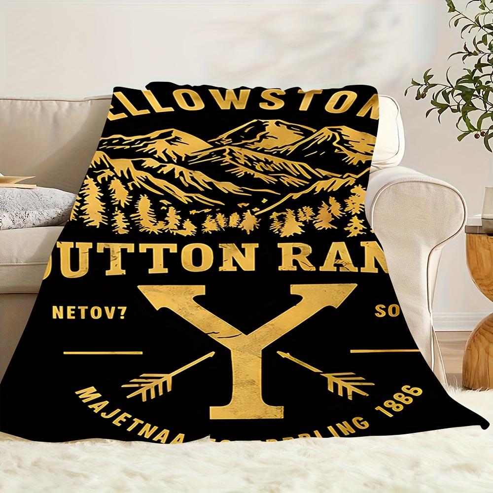 Yellowstone Dutton Ranch Flannel Throw Blanket - Cozy All-Season Bedding, Ideal for Napping, Camping, Travel - Tear-Resistant,, Machine Wash