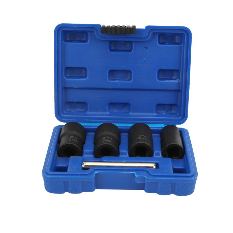 

Nut Bolt Remover Set 17mm 19mm 21mm 22mm 1/2in Drive Hex Bolt Nut Extractor Set for Industrial for Building for Auto