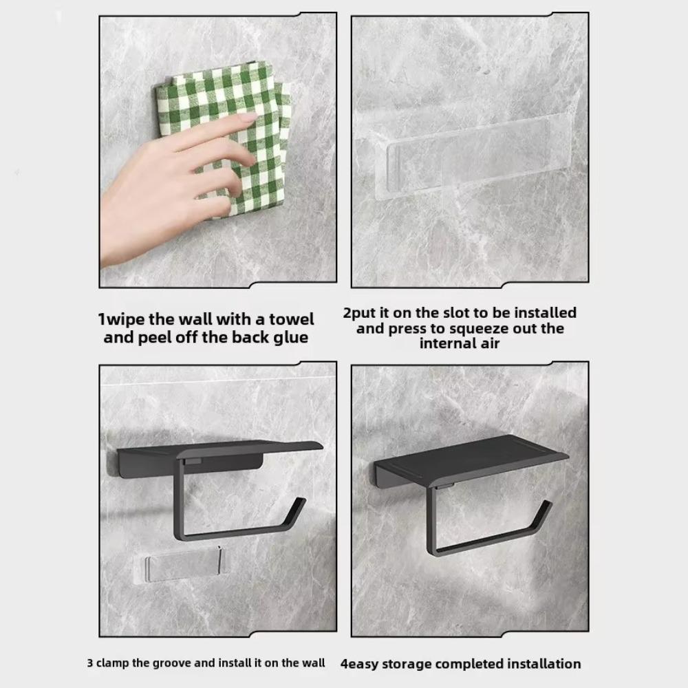 Self Adhesive Toilet Paper Roll Holder Plastic Mobile Phone Rack Toilet Manager Holder Bathroom