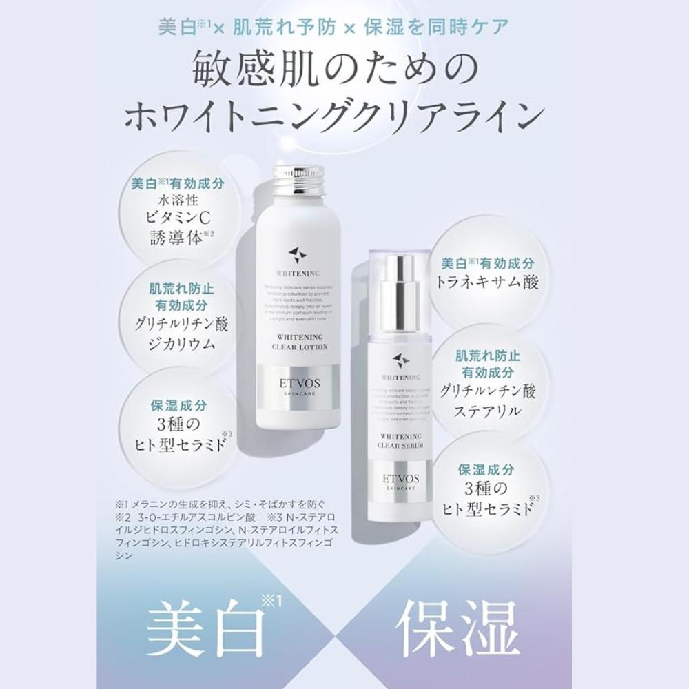 Etvos Whitening Clear Lotion 120ml  Serum 50ml  Trial Set