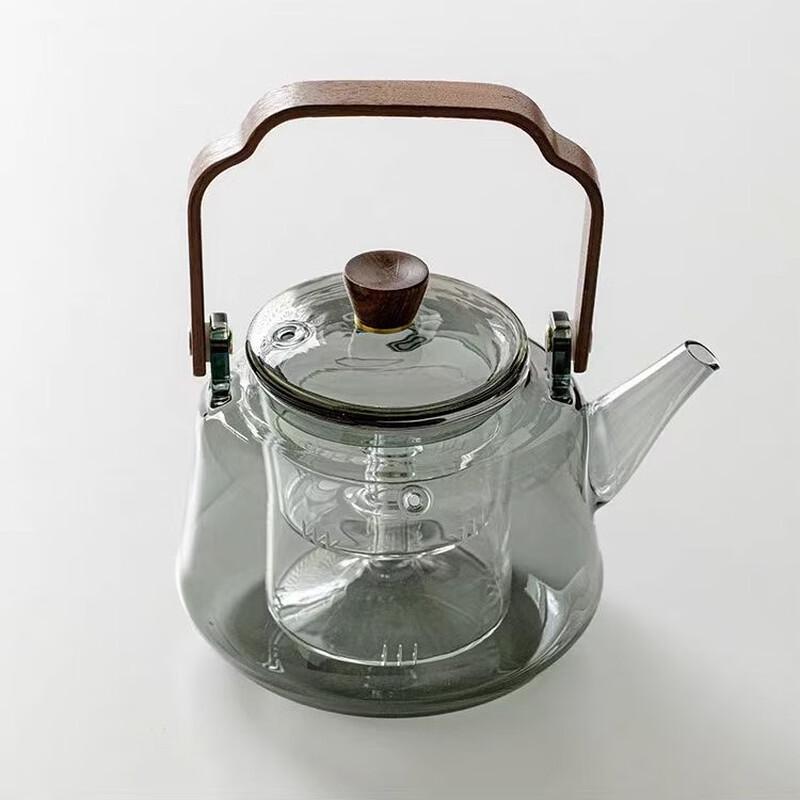 Hanyou Glass Japanese Teapot with Wooden Lid, 900ML
